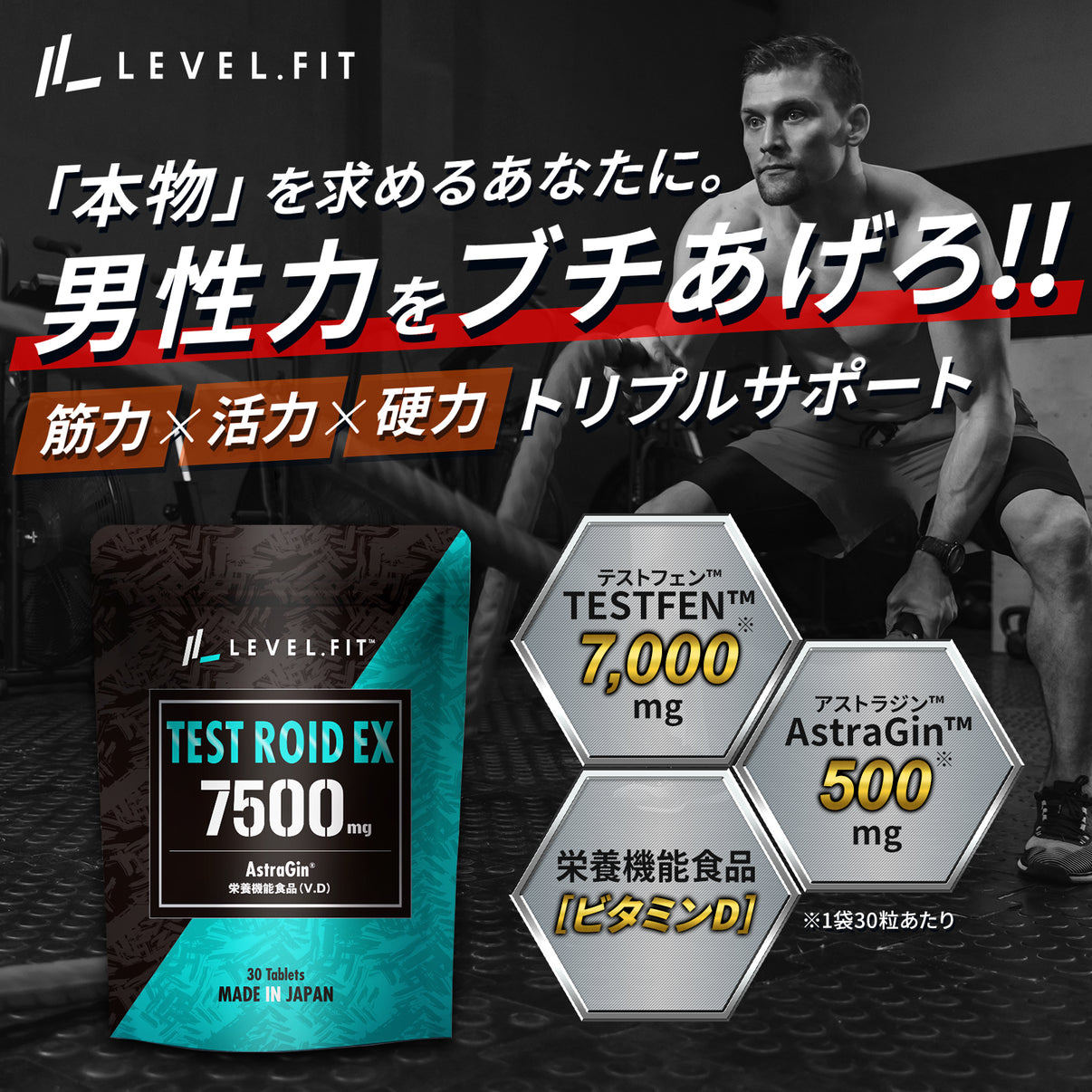 TEST ROID EX（テストロイド）30粒（10日分）トライアル – LEVEL.FIT