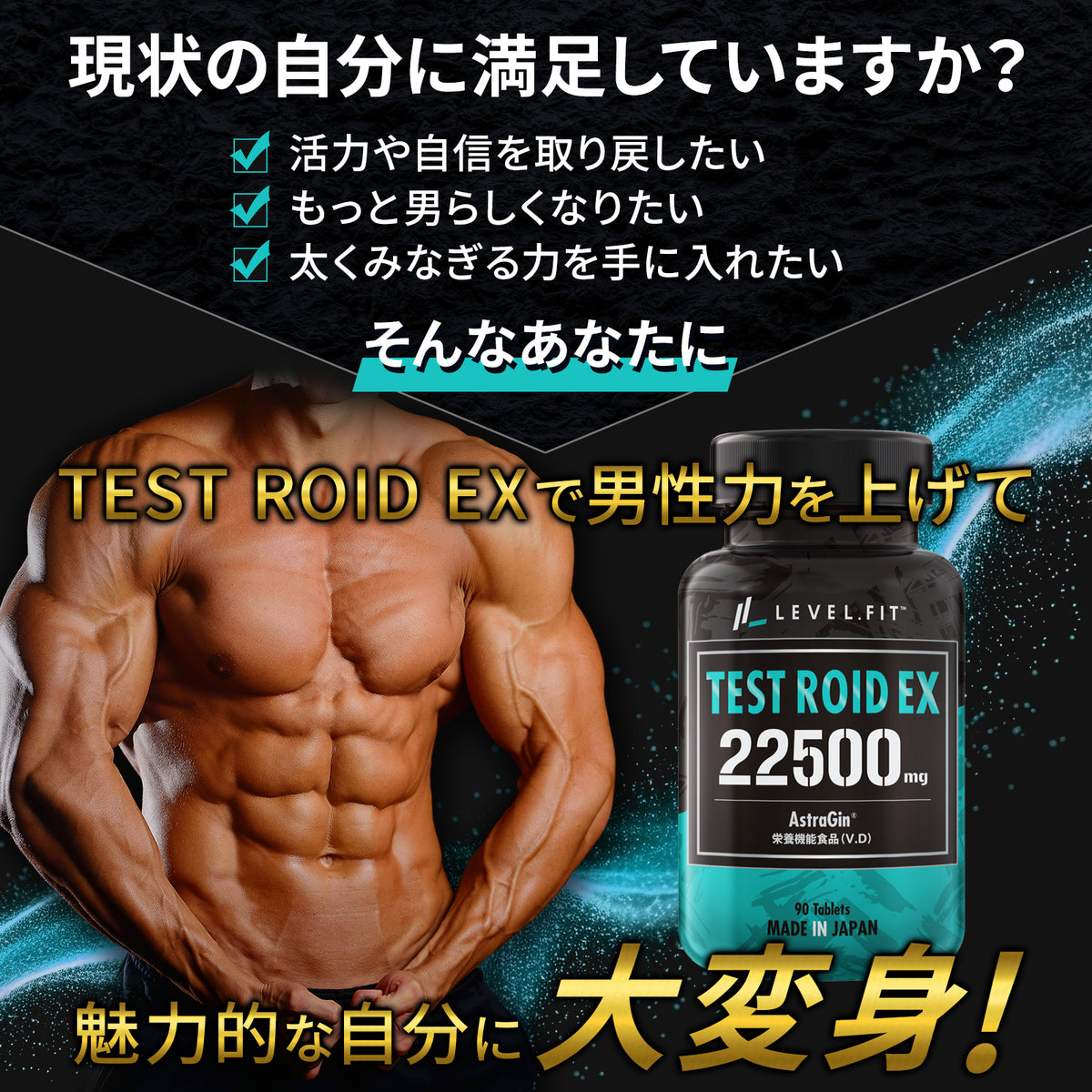 TEST ROID EX（テストロイド）90粒（30日分）テストステロン ブースター – LEVEL.FIT